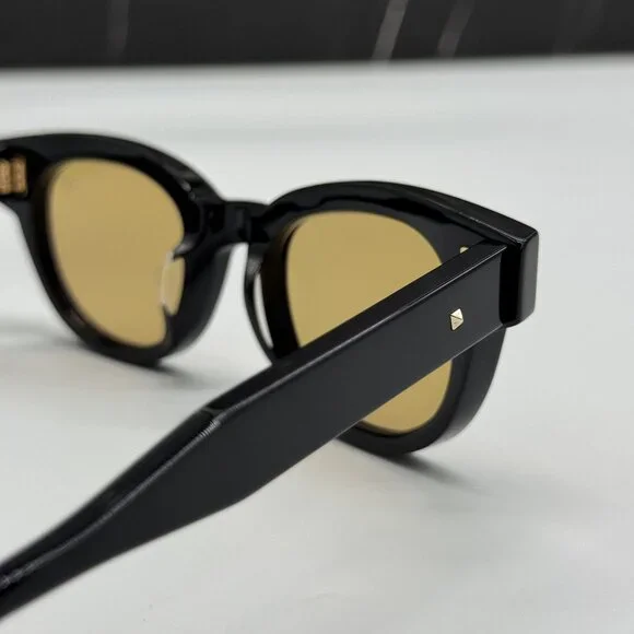 NEW VALENTINO VLS-163A BLACK BROWN ROUND SUNGLASSES VALENTINO - Picture 6 of 10